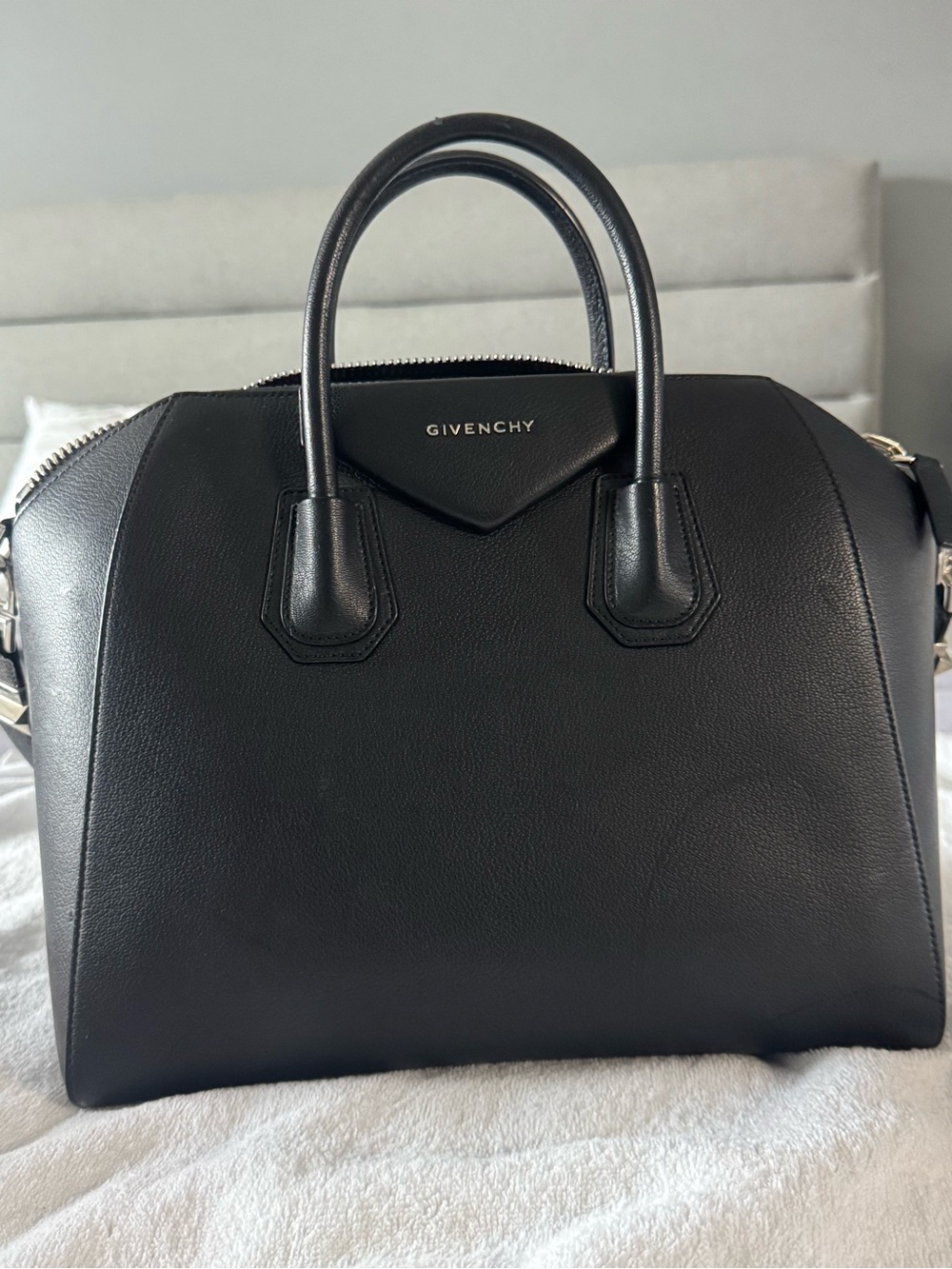 Givenchy Black Leather Satchel with Top Handles